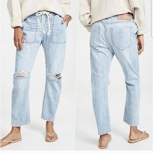 One Teaspoon Women's Shabbies Drawstring Boyfriend Jeans Hustler Blue Sz XS